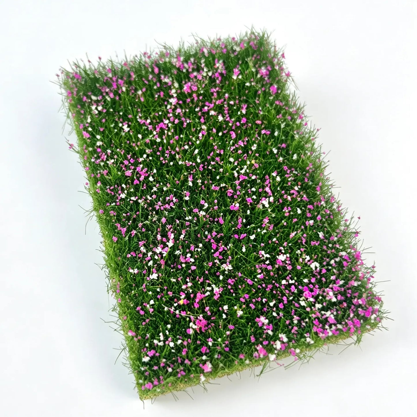 Red yellow mixed wild grass mat with tiny flowers, realistic model train & diorama terrain scenery accessory