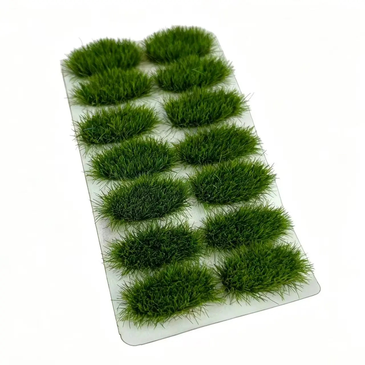 14 oval 8mm dry brown withered grass tufts, autumn wasteland bush material for scale model diorama craft, abandoned field wargame terrain and railway layout wild scenery