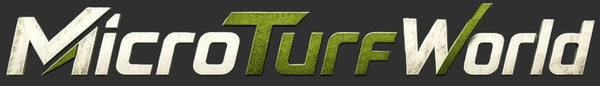 MicroTurfWorld store logo, miniature model and diorama scenery shop brand sign