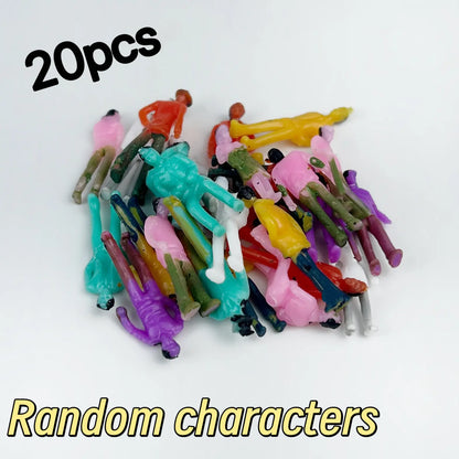 20 pieces random mixed color tiny unpainted miniature people figures, multi-color plastic small human character models for scale model building, railway station layout scenery, wargame base, outdoor diorama terrain and miniature craft hobby supplies
