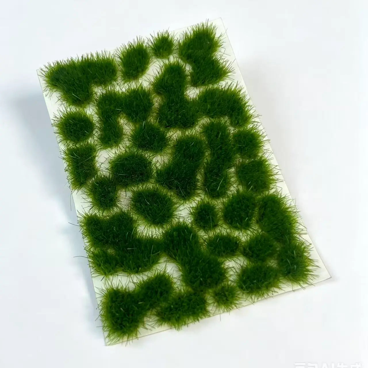 Soft spring light green multi-shape static grass tufts with 29 grass clumps each sheet, fresh meadow grass accessories for fairy garden, train layout and miniature handmade scenery