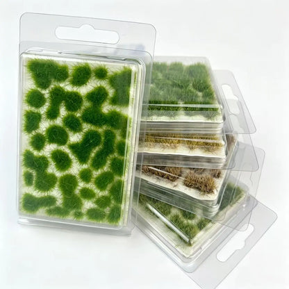 29 pieces mixed irregular shape self-adhesive static grass tufts, multi seasonal color miniature grass clumps set, pre-cut grass patches for scale model building, railway layout scenery, wargame base, countryside diorama terrain and miniature craft hobby supplies