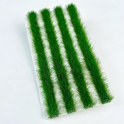 6 colors pack 4pcs 8mm static grass strips storage box set, all-season terrain tufts bundle for scale model diorama craft, wargame, railway layout and miniature figure diorama hobby kit