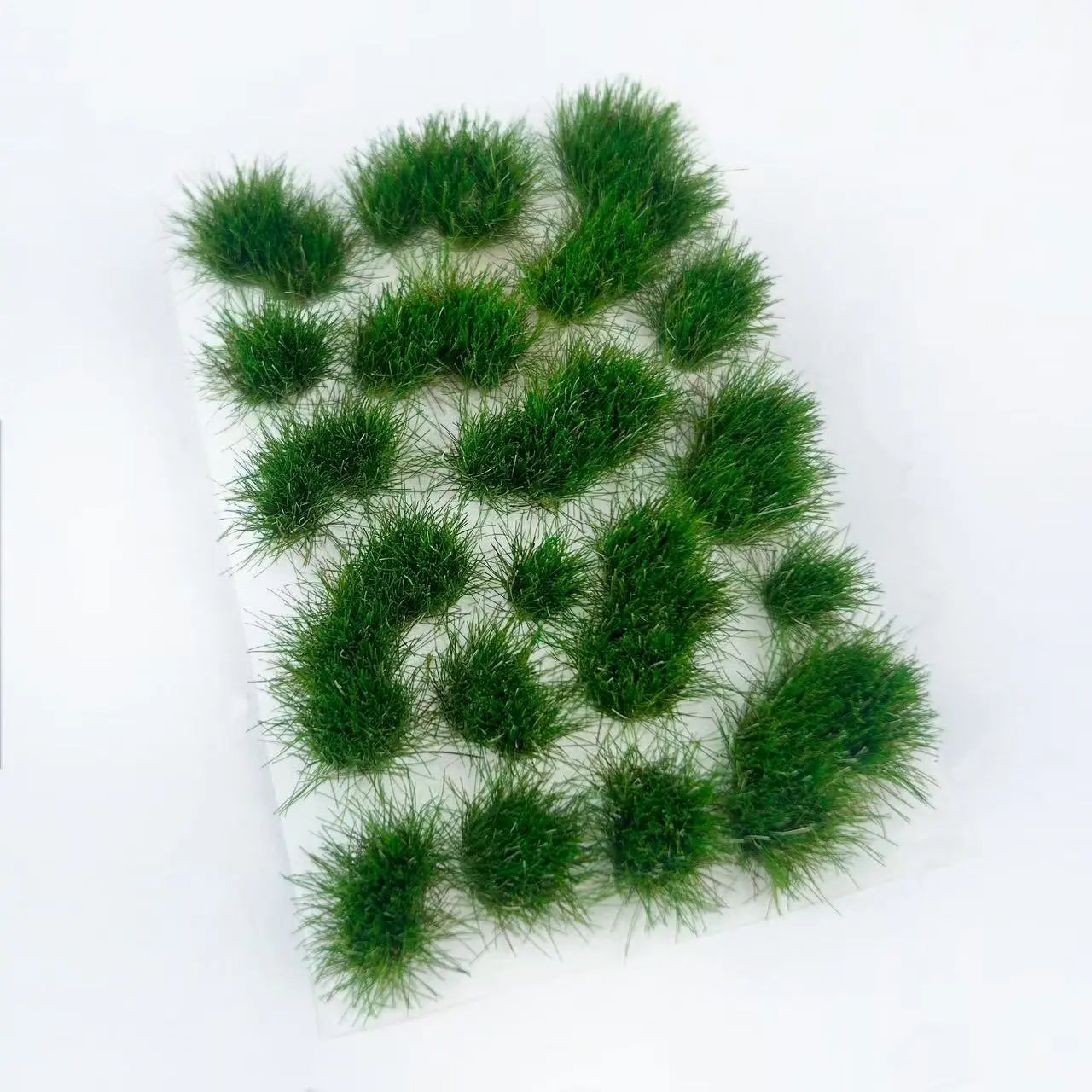 5 seasonal tones irregular grass tufts including spring green, summer green, autumn green, autumn yellow, winter withered brown, bulk static grass clusters for scale model farm, wild terrain and handmade miniature scene building
