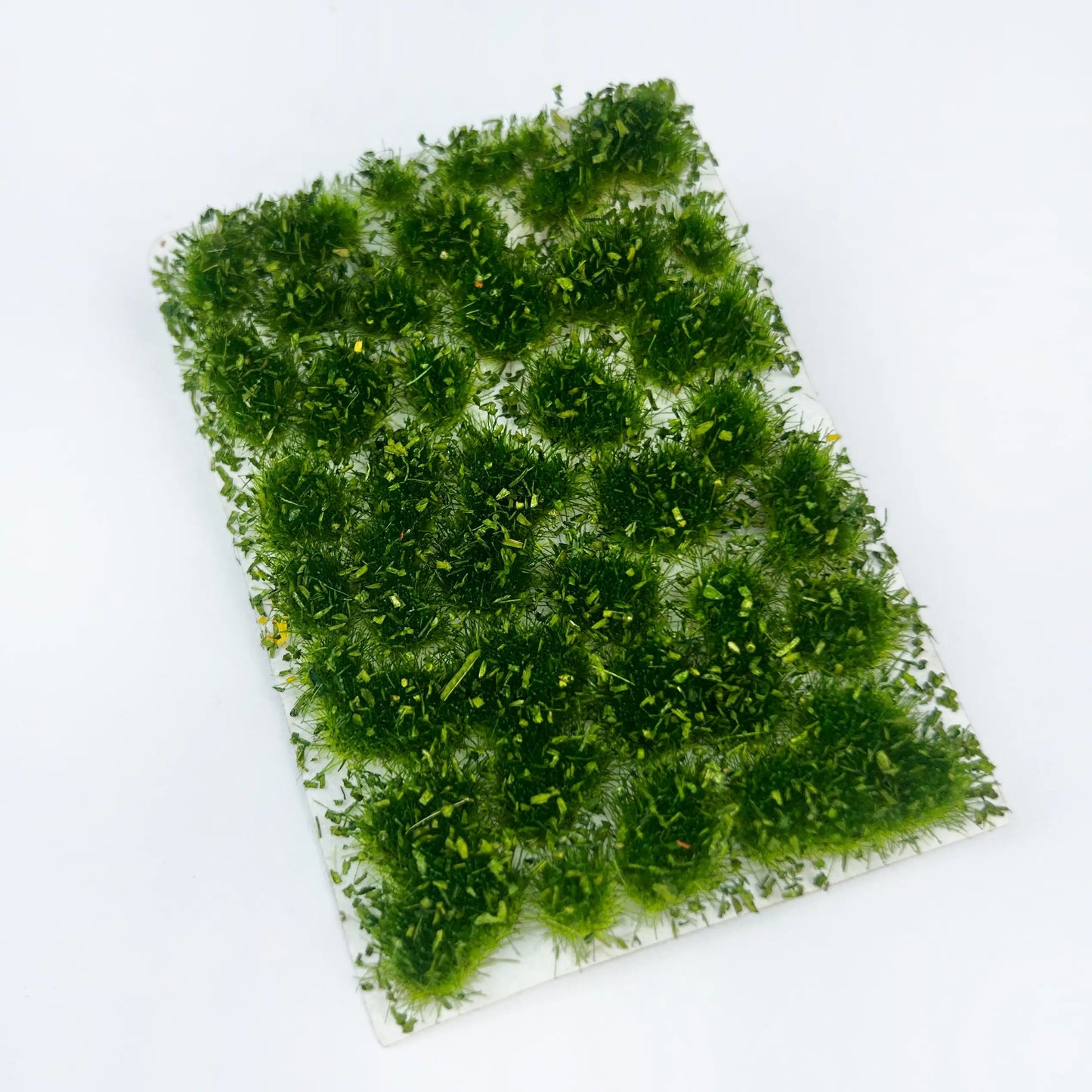 Pre-made autumn orange static grass tufts sheet with full fall orange grass clumps, realistic static grass mat miniature seasonal terrain for scale model building, wargame tabletop base, railway layout scenery and diorama craft hobby supplies
