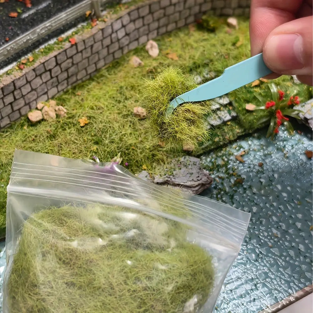 5 seasonal color packs of 30g 8mm static grass flock, sealed zip bags for hobby diorama making