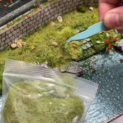 5 seasonal color packs of 30g 8mm static grass flock, sealed zip bags for hobby diorama making
