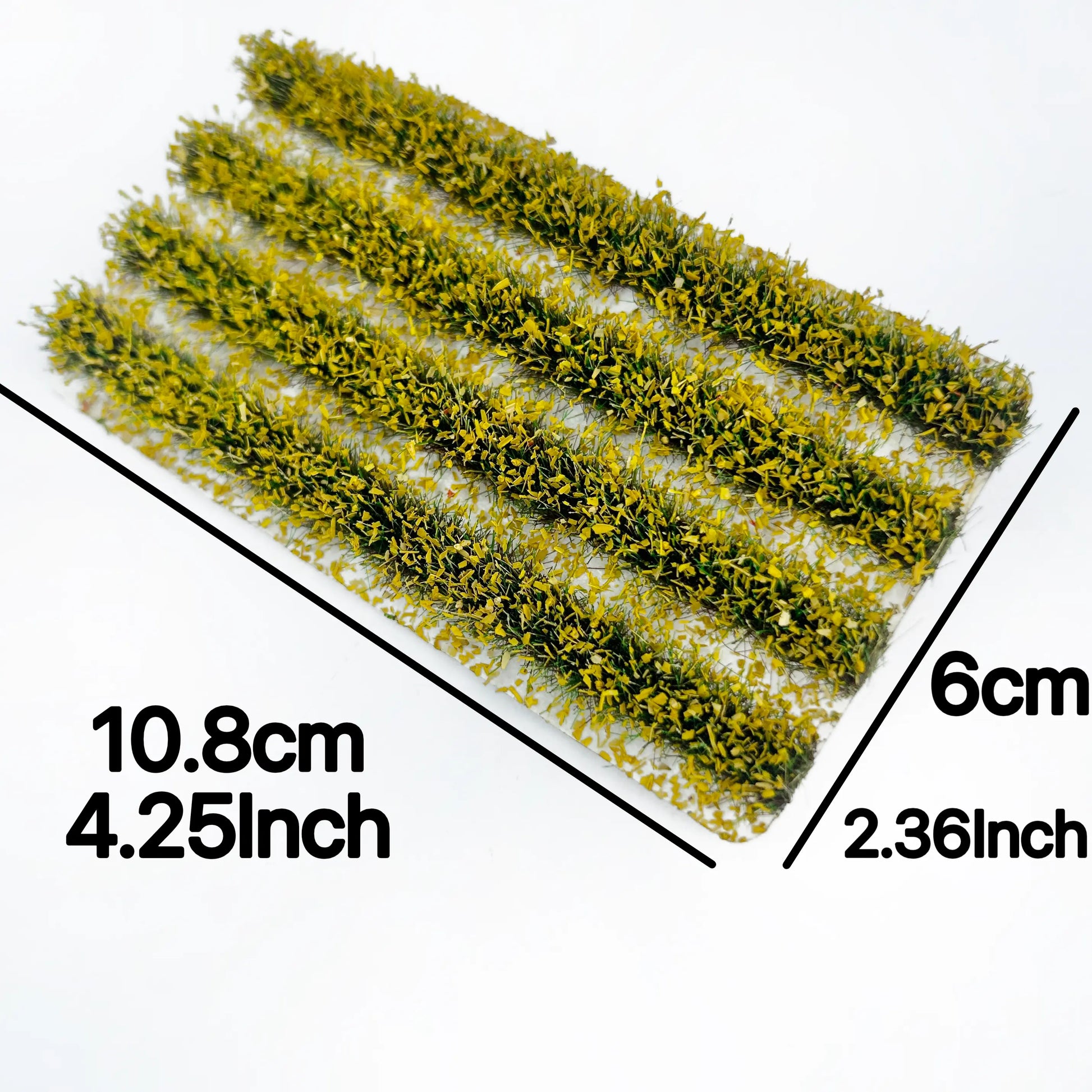 Orange autumn mini row foliage strips, realistic seasonal bush accessories for railway layout & wargame diorama