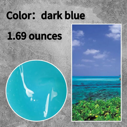 1.69oz standard blue ocean sea water texture paste, smooth deep sea ripple simulation gel for seaside railway layout, coastal miniature terrain and wargame diorama craft