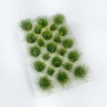 Gradient light green yellow static grass tuft sheet, mixed tone self-adhesive wild grass clumps, realistic meadow foliage, DIY miniature scene, wargame terrain, railroad layout craft accessory
