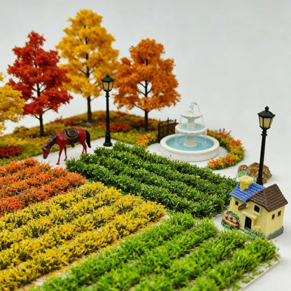 Size reference chart of mini row foliage strips, 10.8cm*6cm, 8mm tall, 4 strip model bush accessory for miniature landscape