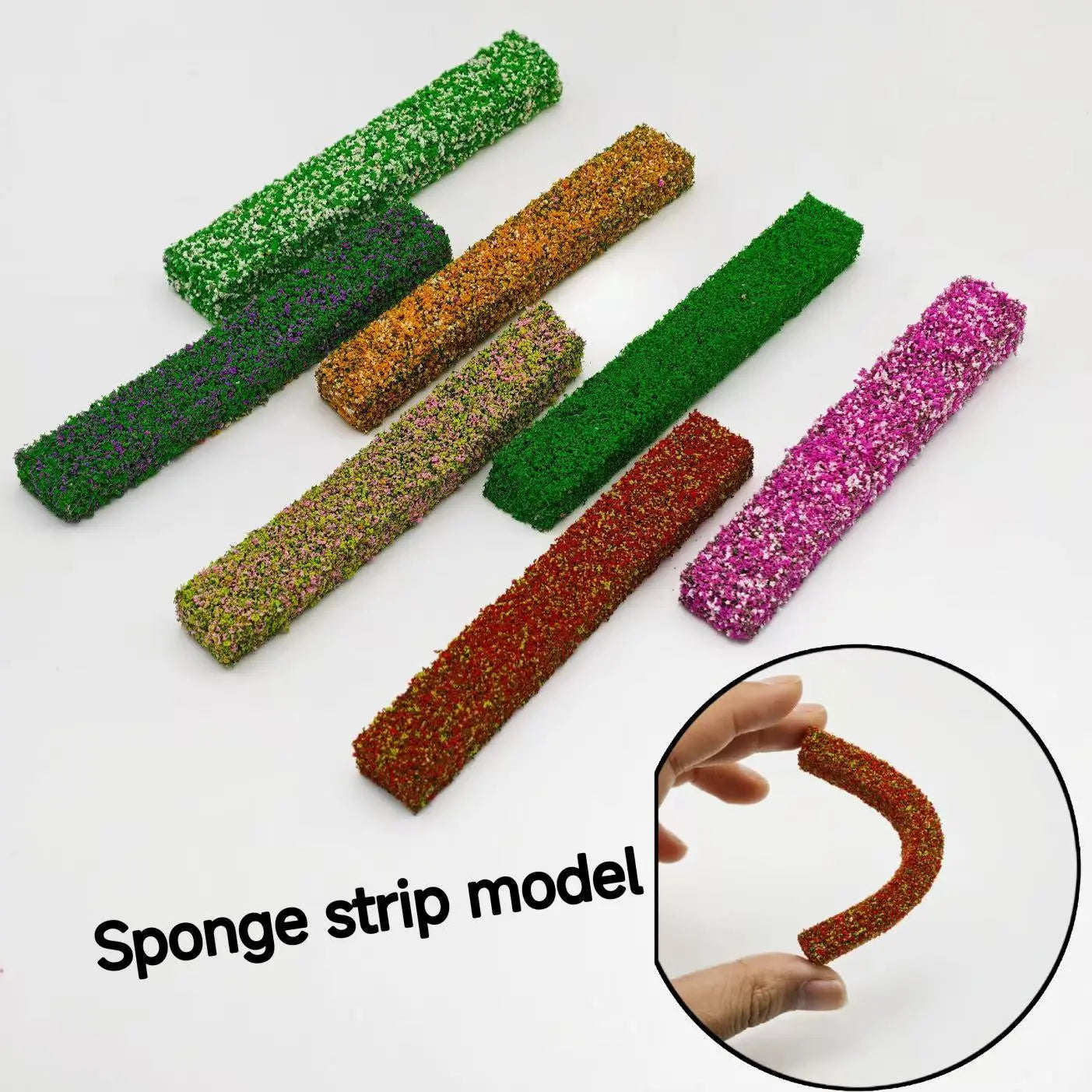 2pcs yellow autumn flocking hedge strips miniature fall shrub fence for villa dollhouse layout