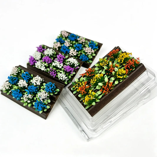 Orange yellow two-color autumn mini flower strip for countryside diorama wargame terrain scenery
