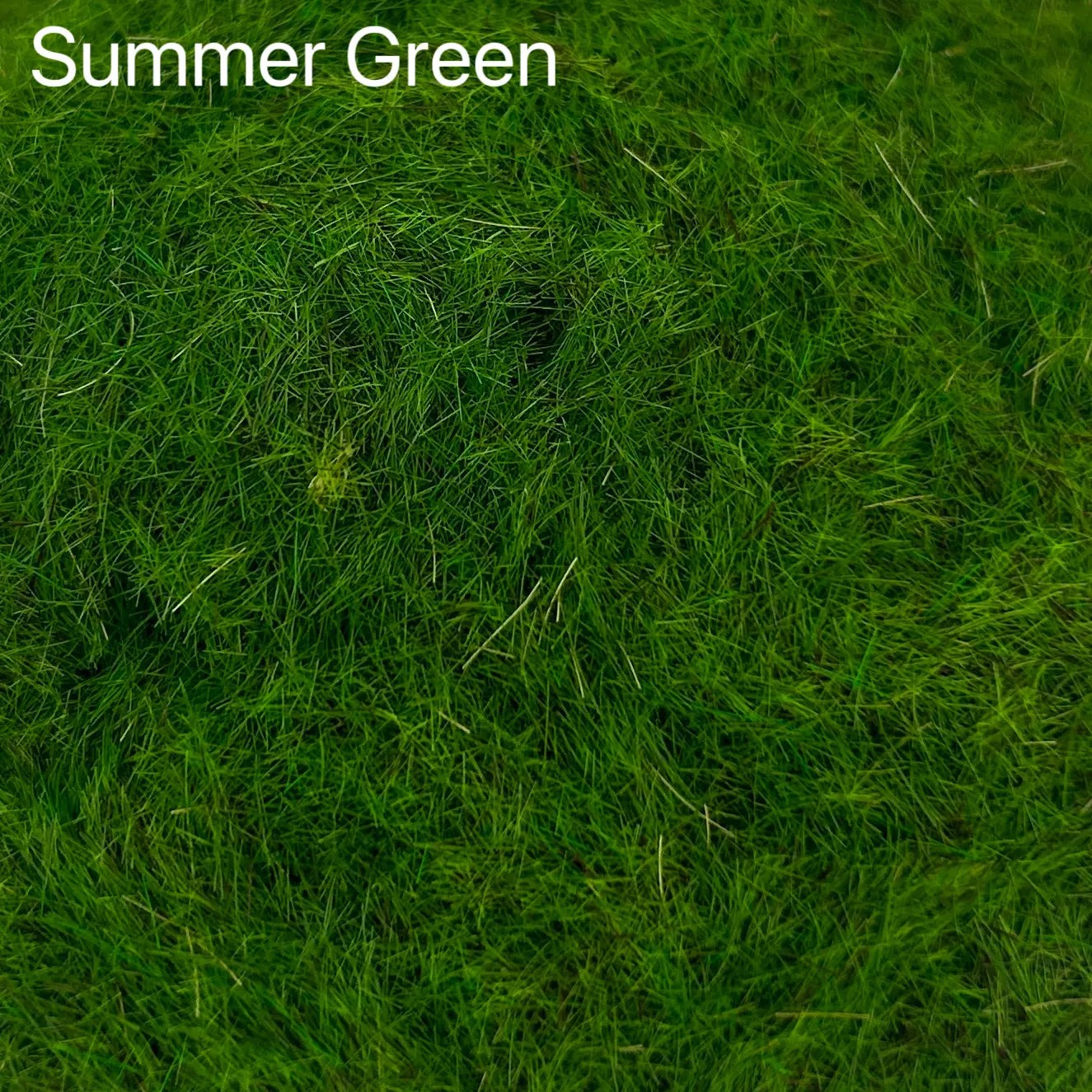 Spring Green 8mm static grass tuft color swatch, fresh light green model lawn material