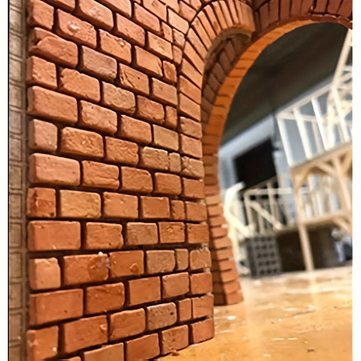 A handful of small simulation red bricks for diorama and railway terrain building