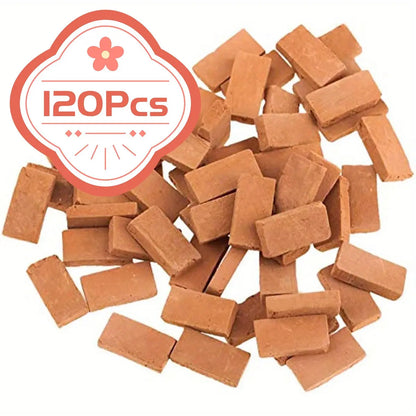 Close‑up texture of wall built from mini simulation bricks for model diorama project 