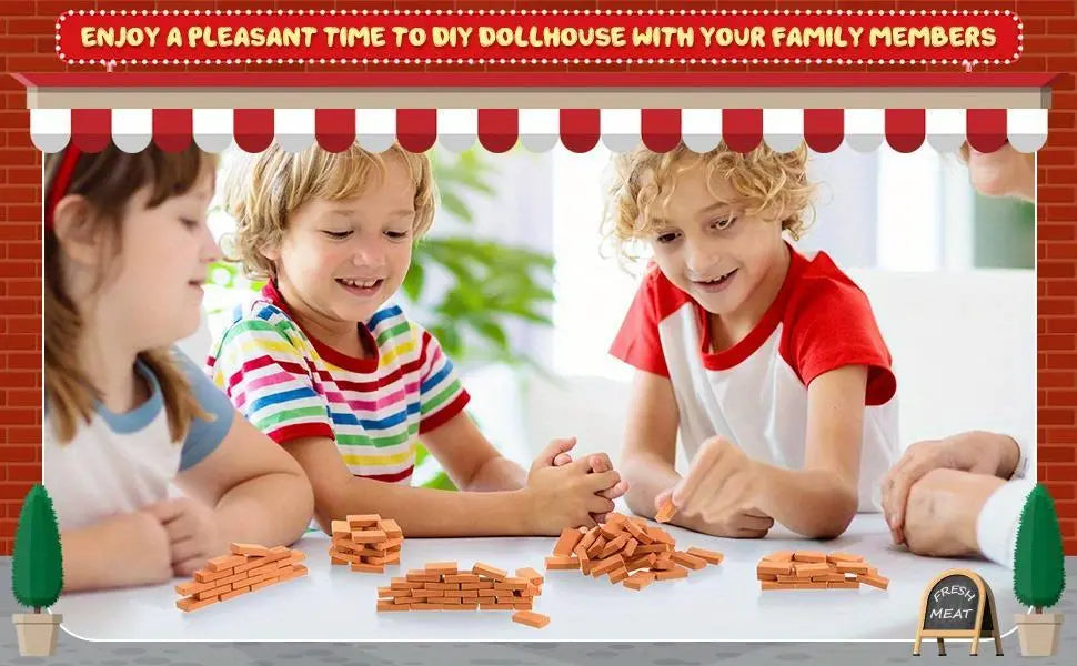 Multi‑scene display: mini bricks for great‑wall, christmas village, fairy town and dollhouse wall decoration