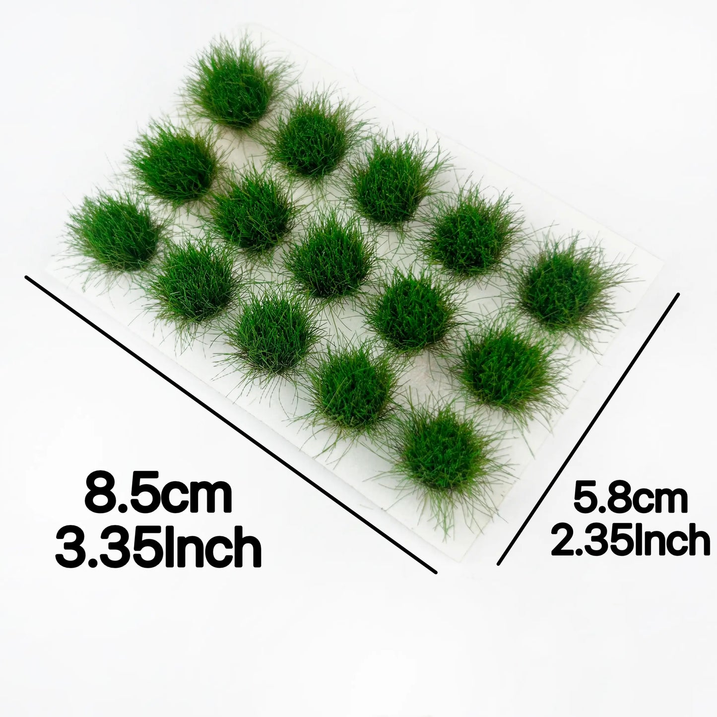 Dark withered brown static grass tuft sheet, winter diorama scenery, dead dry miniature turf clumps, flat lay e-commerce photo, solid white background