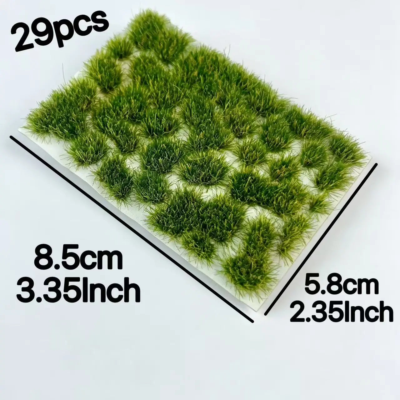 Wheat golden autumn mixed shape static grass tufts, 29 self adhesive grass clumps per sheet, ideal miniature dry grass material for farmland, harvest field and rural scale model layout