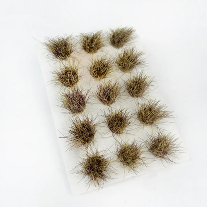 Mixed light green static grass tuft sheet, natural wild miniature vegetation, self adhesive base sheet, clean white background, high resolution product image
