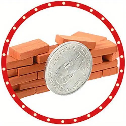  Realistic miniature red bricks used for building bakery‑style diorama house, Christmas village scenery 