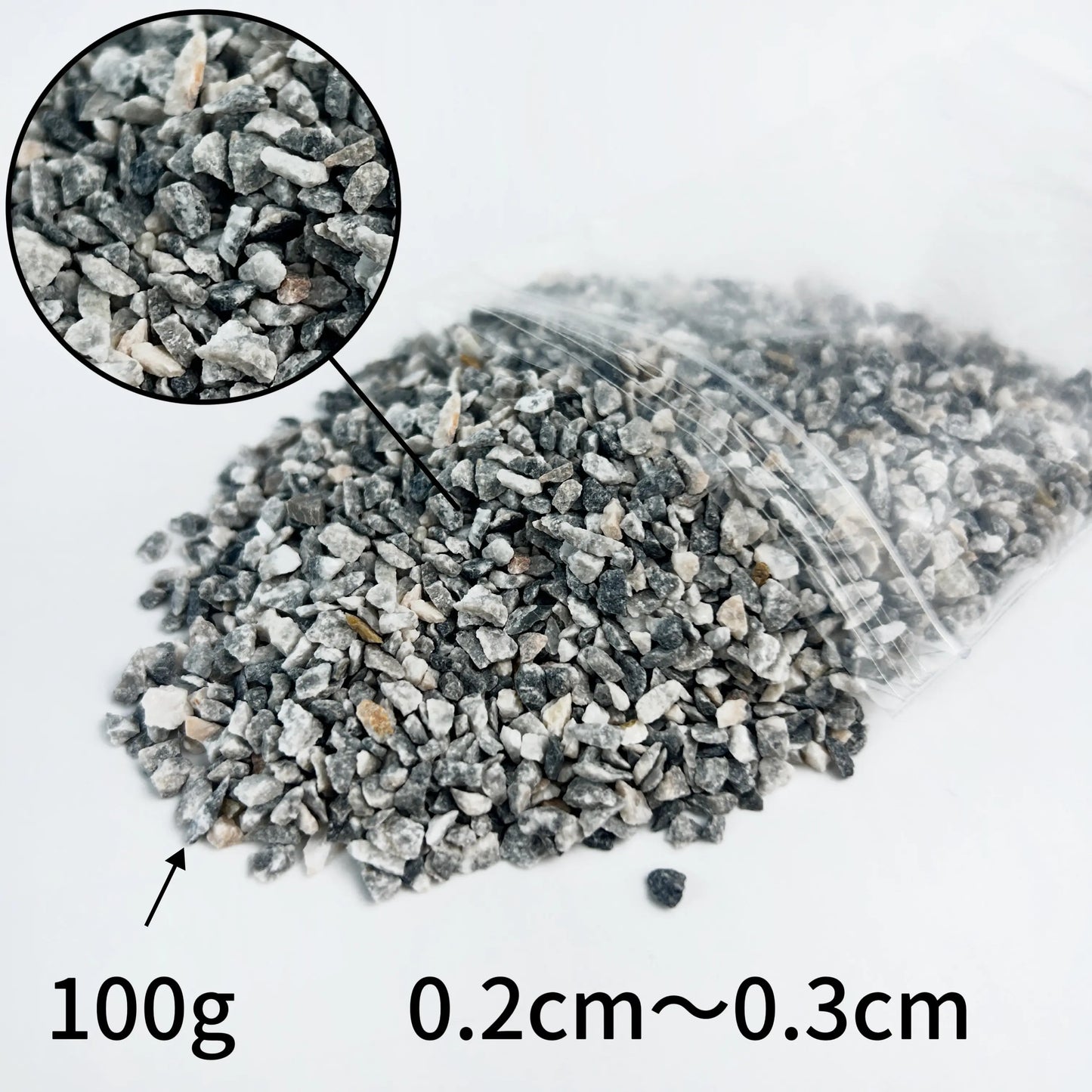 100g model railway ballast gravel, particle size 0.4‑0.6cm for train layout