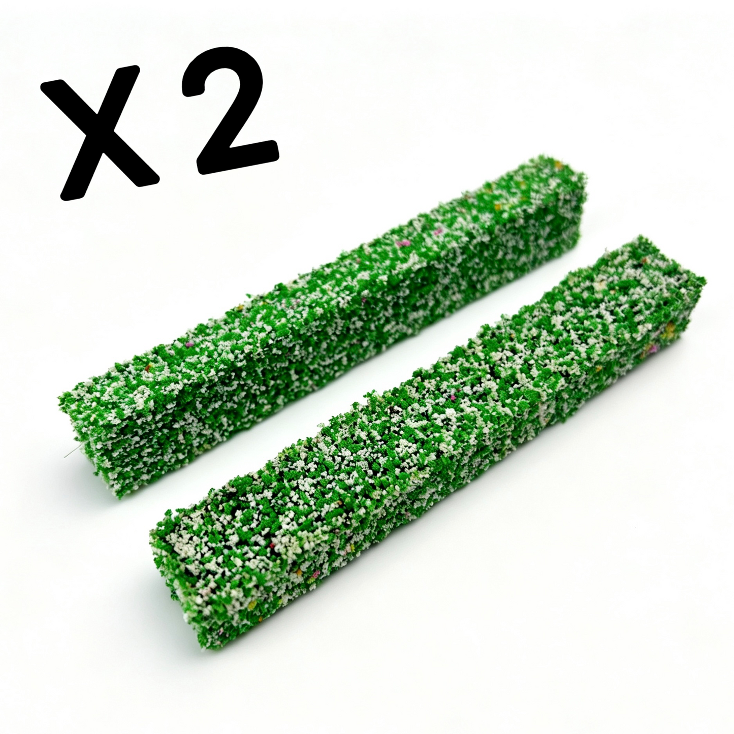 Size reference of sponge hedge strip, 1cm height 1.5cm width, flexible bendable miniature shrub scenery accessory