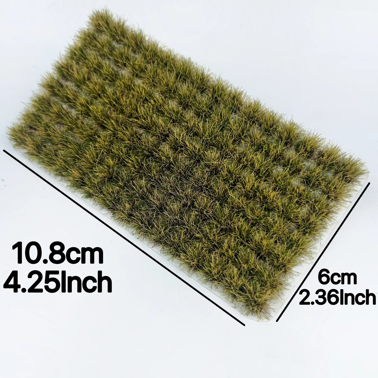 10.8x6cm autumn static grass tufts sheet, mixed yellow-green mini grass clumps for scale model terrain creation
