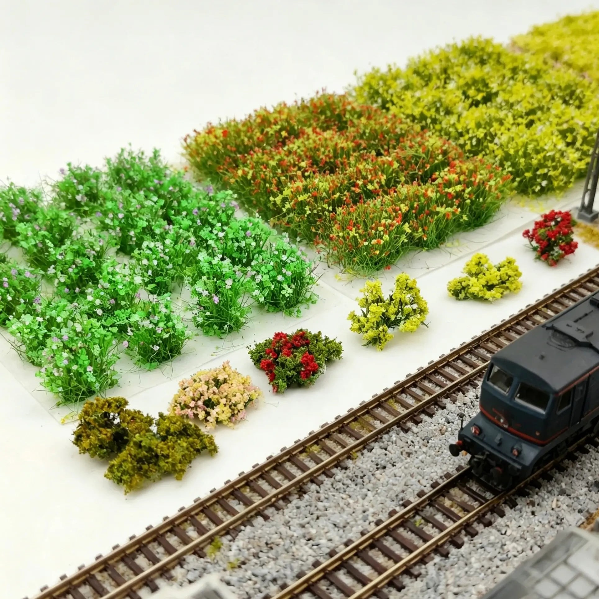 Purple flower grass tufts sheet, handmade mini landscape material for 1/12 dollhouse diorama scene making.
