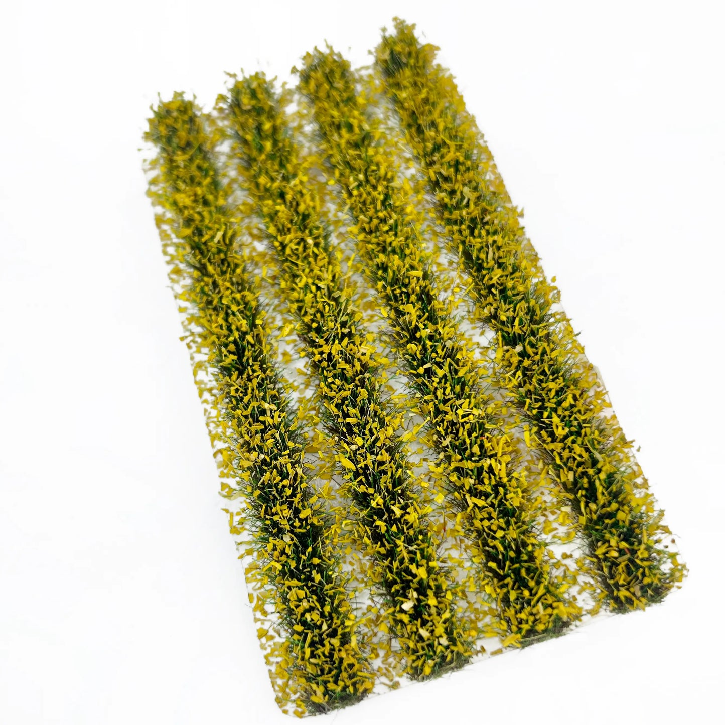 3 colors miniature row shrub foliage set packed in plastic storage boxes, green, yellow, orange strips for scale model terrain