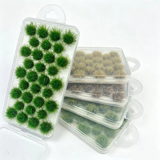 Complete set of 5 seasonal color self-adhesive tuft static grass sheets with transparent plastic storage boxes, all-in-one miniature scenery terrain supply kit for hobby modelers, railway and wargame enthusiasts
