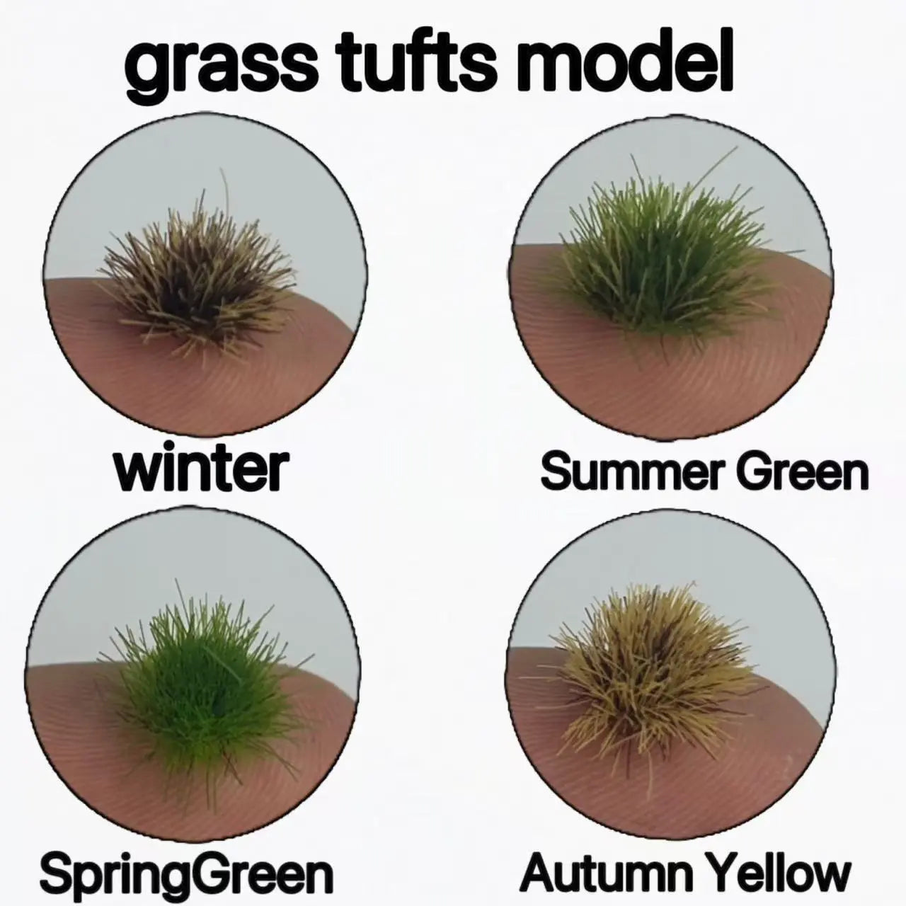 Pre-made deep green static grass tufts sheet with 54 self-adhesive grass clumps, realistic static grass mat miniature lawn terrain for scale model building, wargame tabletop base, railway layout scenery and diorama craft hobby supplies
