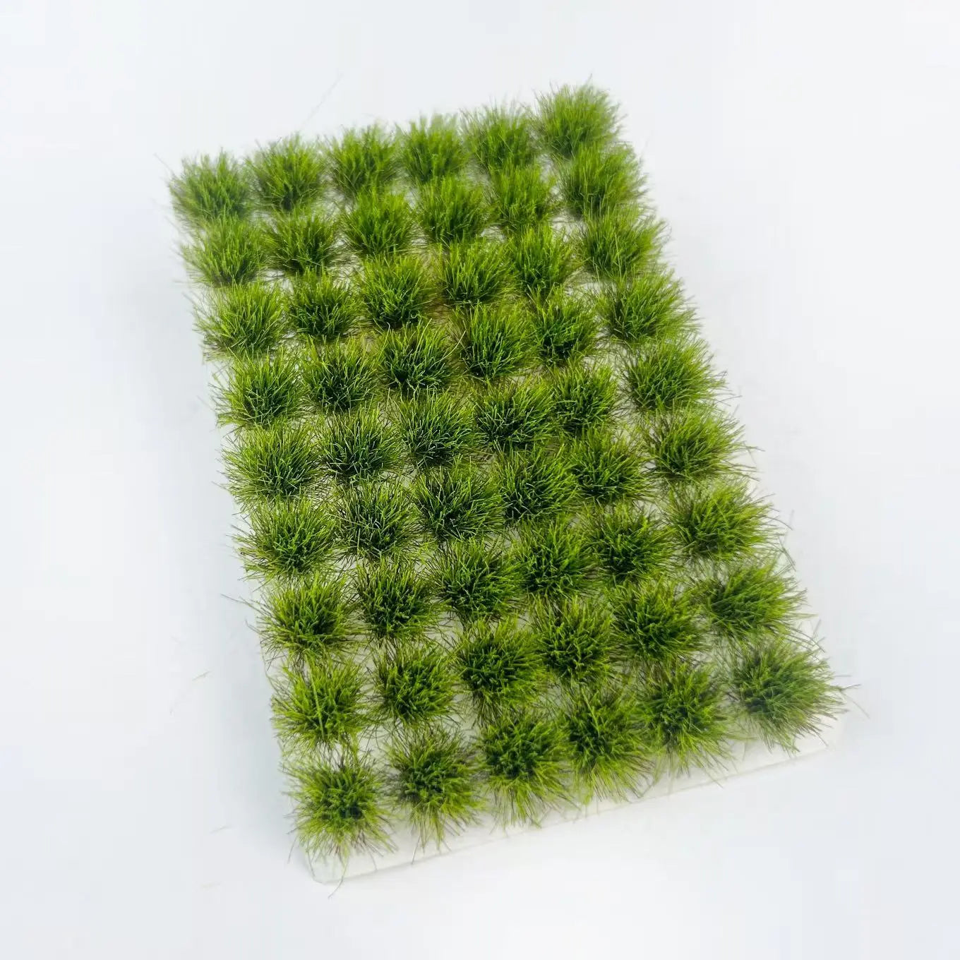 Soft autumn yellow dry static grass tufts mat sheet with 54 pre-cut grass clumps, faded miniature terrain lawn sheet for scale model countryside scenes, wargame terrain base, railway layout and seasonal diorama craft