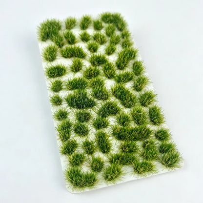  Mixed natural green static grass tufts, self stick mini grass clusters for 1:64 1:35 scale diorama ground cover