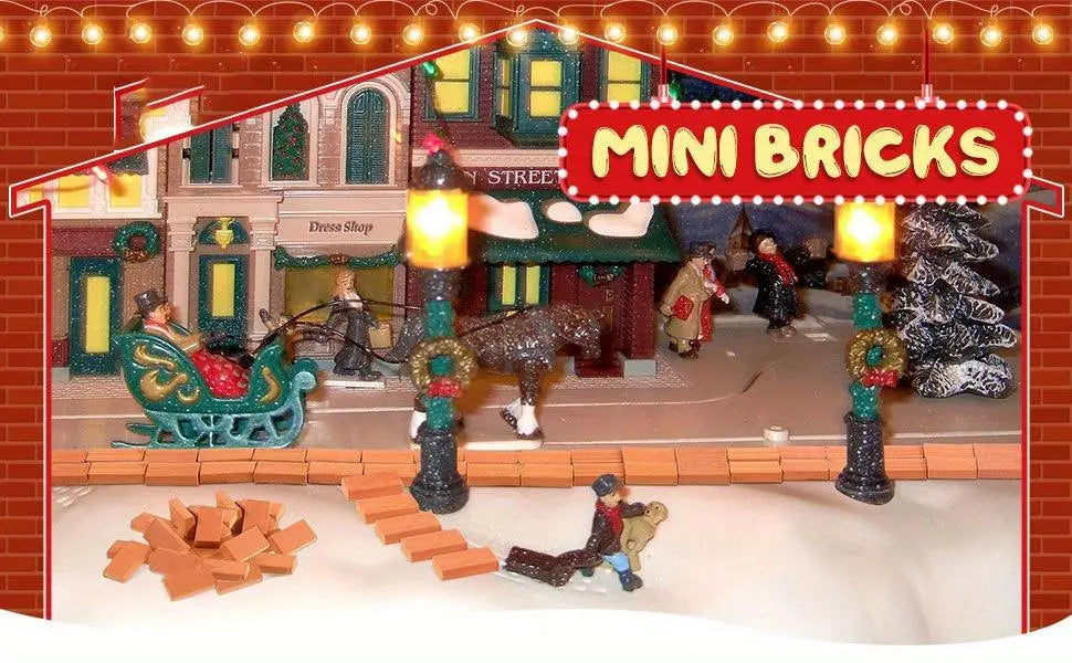 Using tweezers to place miniature bricks when constructing scale‑model diorama wall 