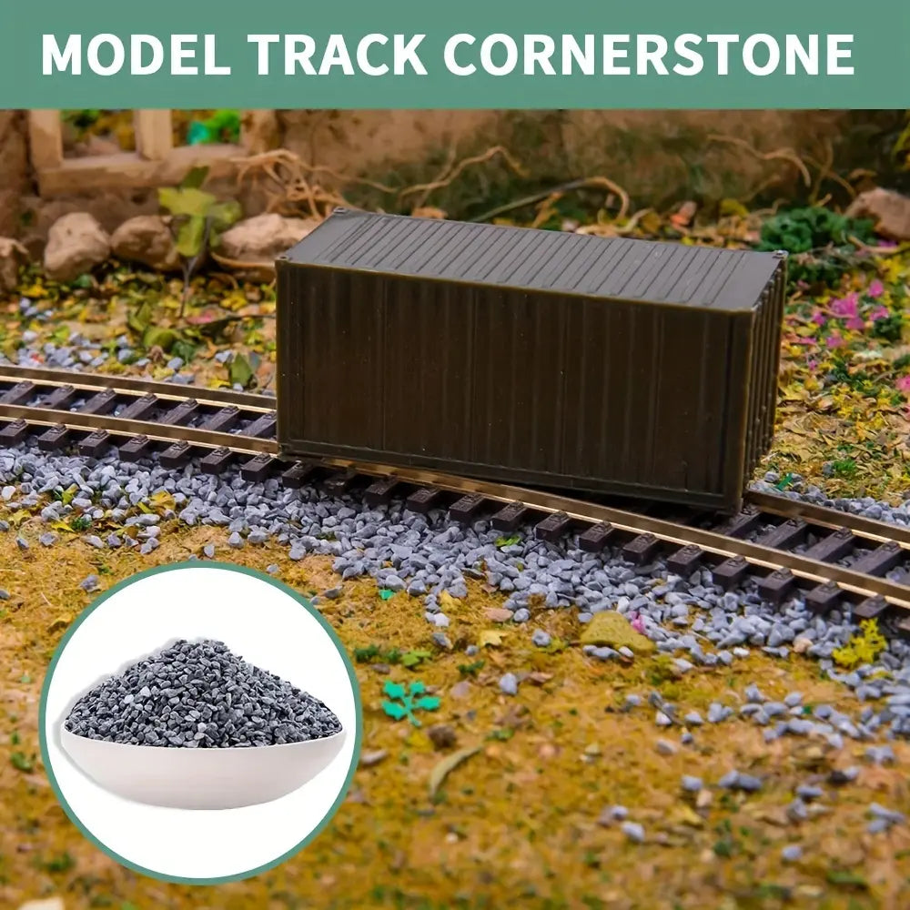 Model railway ballast gravel packed bag with dimension, miniature scene building material for train diorama 