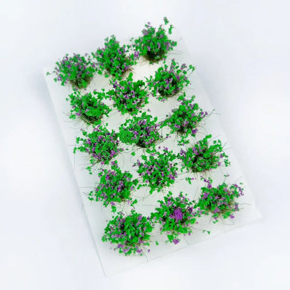 15 lifelike flower turf tufts, DIY model ground cover, intricate florets, clean minimalist shooting