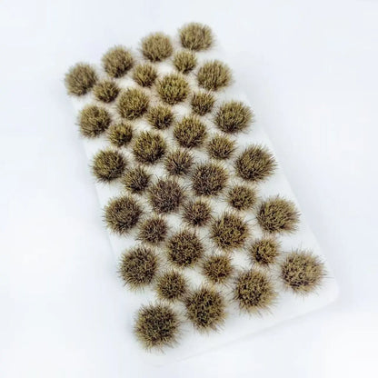 Dark tan brown winter dry static tuft grass mat with sparse wild faded grass effect, realistic wasteland, battlefield terrain supply for rural and railway miniature model base building